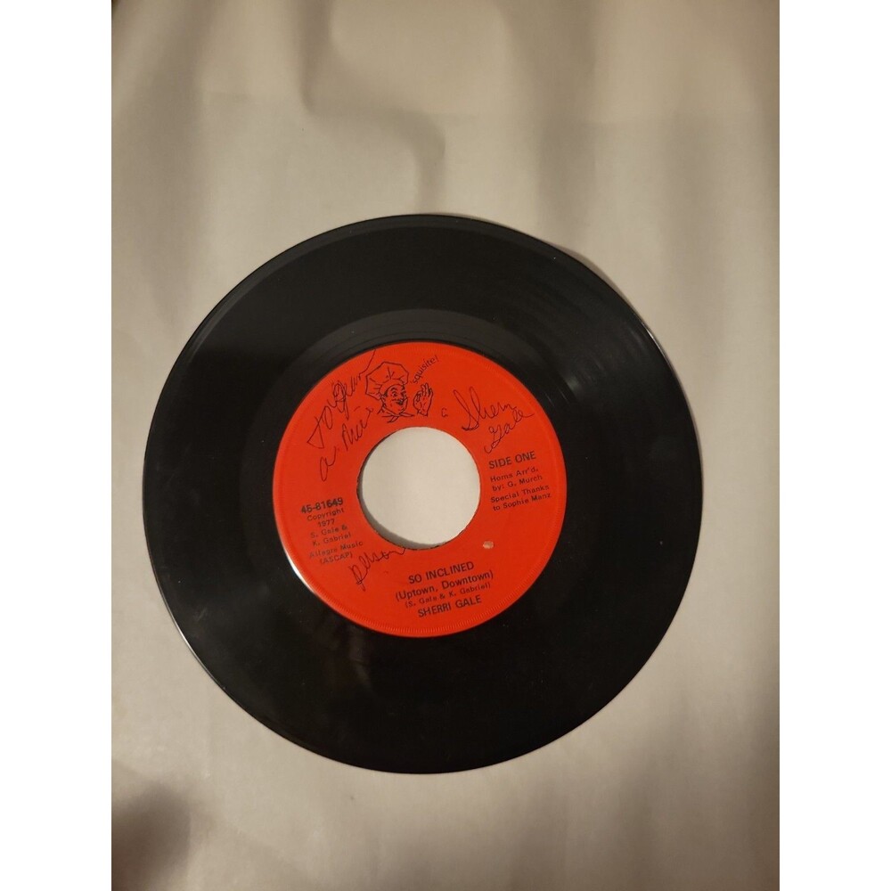 Sherri Gale - So Inclined - Vinyl (7", 45 RPM, Single) 1977 Vtg Autograph Signed